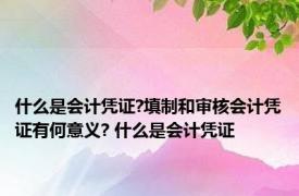 什么是会计凭证?填制和审核会计凭证有何意义? 什么是会计凭证