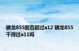 骁龙855能否超过a12 骁龙855干得过a11吗 