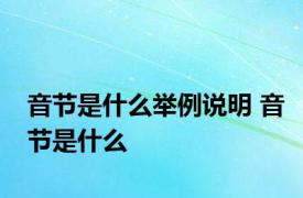 音节是什么举例说明 音节是什么 