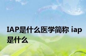 IAP是什么医学简称 iap是什么