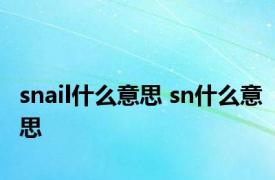 snail什么意思 sn什么意思 