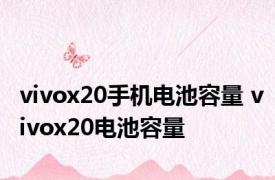 vivox20手机电池容量 vivox20电池容量 