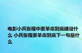 电影小兵张嘎中要革命到底建设什么 小兵张嘎要革命到底下一句是什么