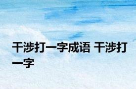 干涉打一字成语 干涉打一字 