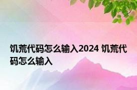 饥荒代码怎么输入2024 饥荒代码怎么输入 