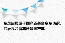 东风启辰属于国产还是合资车 东风启辰是合资车还是国产车