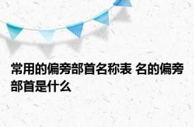 常用的偏旁部首名称表 名的偏旁部首是什么