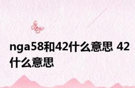 nga58和42什么意思 42什么意思