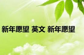 新年愿望 英文 新年愿望