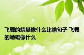 飞舞的蜻蜓像什么比喻句子 飞舞的蜻蜓像什么 