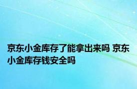 京东小金库存了能拿出来吗 京东小金库存钱安全吗