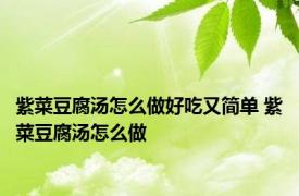 紫菜豆腐汤怎么做好吃又简单 紫菜豆腐汤怎么做