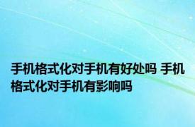 手机格式化对手机有好处吗 手机格式化对手机有影响吗