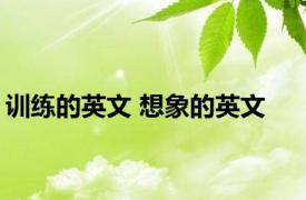 训练的英文 想象的英文 