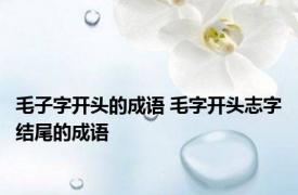 毛子字开头的成语 毛字开头志字结尾的成语