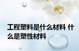 工程塑料是什么材料 什么是塑性材料