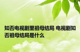 知否电视剧里祖母结局 电视剧知否祖母结局是什么