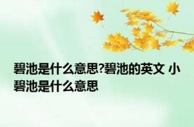 碧池是什么意思?碧池的英文 小碧池是什么意思 