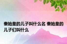 秦始皇的儿子叫什么名 秦始皇的儿子们叫什么