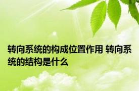 转向系统的构成位置作用 转向系统的结构是什么