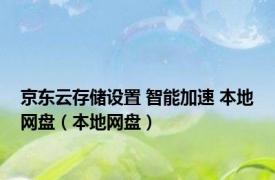 京东云存储设置 智能加速 本地网盘（本地网盘）