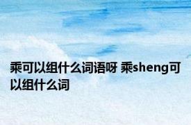 乘可以组什么词语呀 乘sheng可以组什么词