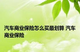 汽车商业保险怎么买最划算 汽车商业保险 