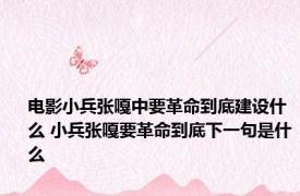 电影小兵张嘎中要革命到底建设什么 小兵张嘎要革命到底下一句是什么