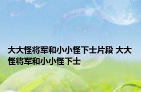 大大怪将军和小小怪下士片段 大大怪将军和小小怪下士 