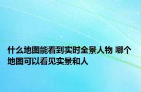 什么地图能看到实时全景人物 哪个地图可以看见实景和人