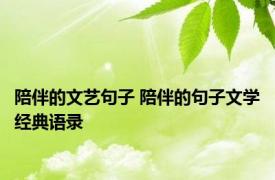 陪伴的文艺句子 陪伴的句子文学经典语录