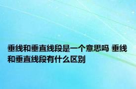 垂线和垂直线段是一个意思吗 垂线和垂直线段有什么区别