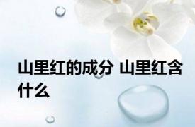 山里红的成分 山里红含什么