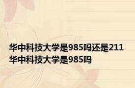 华中科技大学是985吗还是211 华中科技大学是985吗 