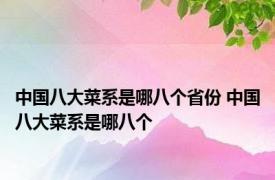 中国八大菜系是哪八个省份 中国八大菜系是哪八个