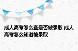 成人高考怎么查是否被录取 成人高考怎么知道被录取 