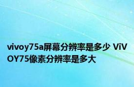 vivoy75a屏幕分辨率是多少 ViVOY75像素分辨率是多大