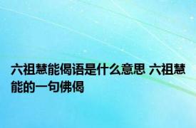 六祖慧能偈语是什么意思 六祖慧能的一句佛偈 