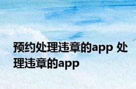 预约处理违章的app 处理违章的app 