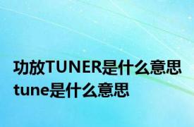 功放TUNER是什么意思 tune是什么意思