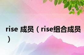 rise 成员（rise组合成员）