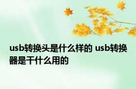 usb转换头是什么样的 usb转换器是干什么用的