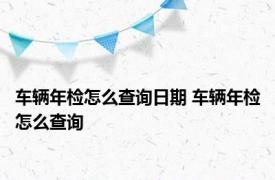 车辆年检怎么查询日期 车辆年检怎么查询