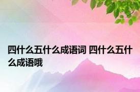 四什么五什么成语词 四什么五什么成语哦