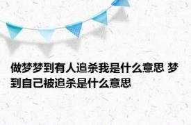 做梦梦到有人追杀我是什么意思 梦到自己被追杀是什么意思