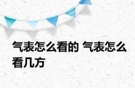 气表怎么看的 气表怎么看几方