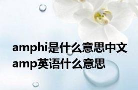 amphi是什么意思中文 amp英语什么意思 