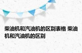 柴油机和汽油机的区别表格 柴油机和汽油机的区别