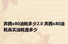 奔腾x80油耗多少2.0 奔腾x80油耗真实油耗是多少