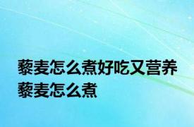 藜麦怎么煮好吃又营养 藜麦怎么煮 